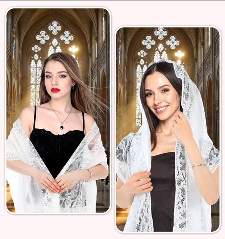 شال أبيض للنساء ، التفاف الزفاف الأنيق في المثلث ، تغطية وشاح الكروشيه خمر تغطية شبكة خفيفة الوزن لأحداث كنيسة الشاطئ in Saudi Arabia