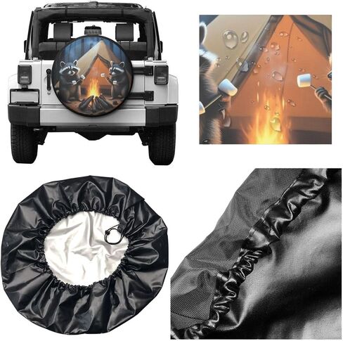 تغطية الإطارات التخييم التخييم لرياح التخييم لـ RV SUV Truck Camper ، Funny Tyre Cover حماة عجلة مقاومة للماء للتخييم في الهواء الطلق ، FIT Universal ، 15 بوصة in Kuwait
