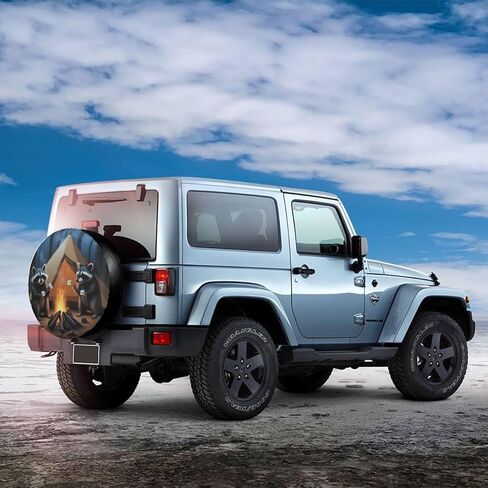 تغطية الإطارات التخييم التخييم لرياح التخييم لـ RV SUV Truck Camper ، Funny Tyre Cover حماة عجلة مقاومة للماء للتخييم في الهواء الطلق ، FIT Universal ، 15 بوصة in Kuwait