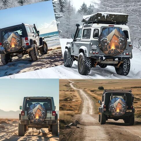 تغطية الإطارات التخييم التخييم لرياح التخييم لـ RV SUV Truck Camper ، Funny Tyre Cover حماة عجلة مقاومة للماء للتخييم في الهواء الطلق ، FIT Universal ، 15 بوصة in Kuwait