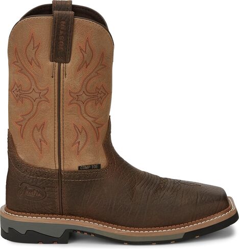 Justin Work Bolt 11" Composite Toe Men's Industrial-and-Construction-Boots, EH Rated, Oil & Slip Resistant, ASTM F2413, Cement Construction in Saudi Arabia