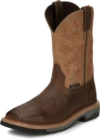 Justin Work Bolt 11" Composite Toe Men's Industrial-and-Construction-Boots, EH Rated, Oil & Slip Resistant, ASTM F2413, Cement Construction in Saudi Arabia