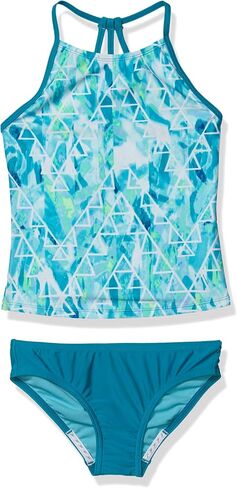 Speedo Girls Racerback Sport Splice One Piece Swimsuit (US, Alpha, X-Small, Regular, Turkish Sea Blue/Neon Light Green) in Saudi Arabia