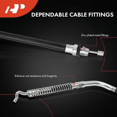 A-Premium Rear Driver Side Parking Brake Cable Assembly Compatible with Ford Models: F-250 Super Duty 2000-2004, F-350 Super Duty 2000-2004, Excursion 2000-2005 - Replace# YC3Z2A635BA in Saudi Arabia
