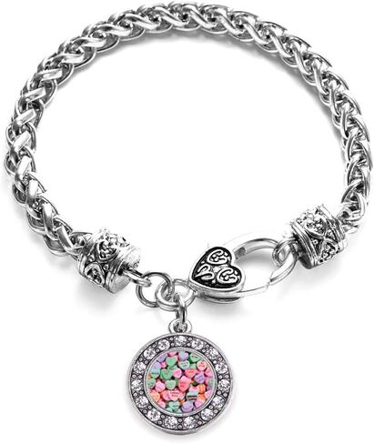 Inspired Silver - Silver Circle Charm Bracelet with Cubic Zirconia Jewelry in Saudi Arabia