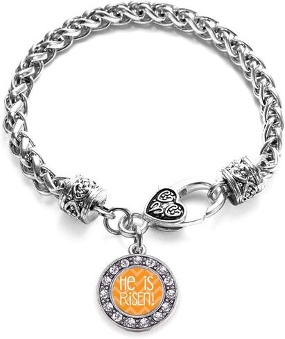 Inspired Silver - Silver Circle Charm Bracelet with Cubic Zirconia Jewelry in Saudi Arabia