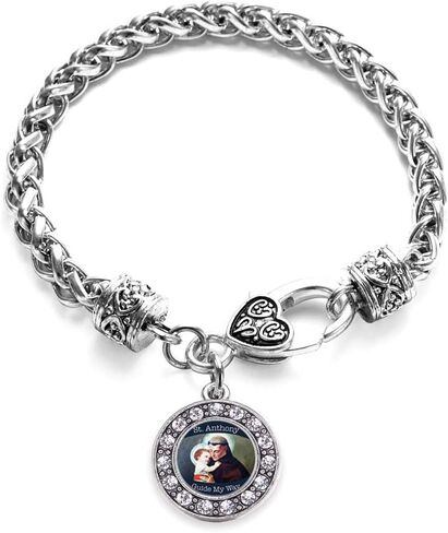 Inspired Silver - Silver Circle Charm Bracelet with Cubic Zirconia Jewelry in Saudi Arabia
