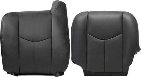GXARTS Driver and Passenger Side Bottom and Top Lean Back Replacement Leather Seat Covers (NO Armrest) Dark Gray #692 Compatible with Chevy Avalanche Silverado GMC Sierra 2003 2004 2005 2006 in Saudi Arabia