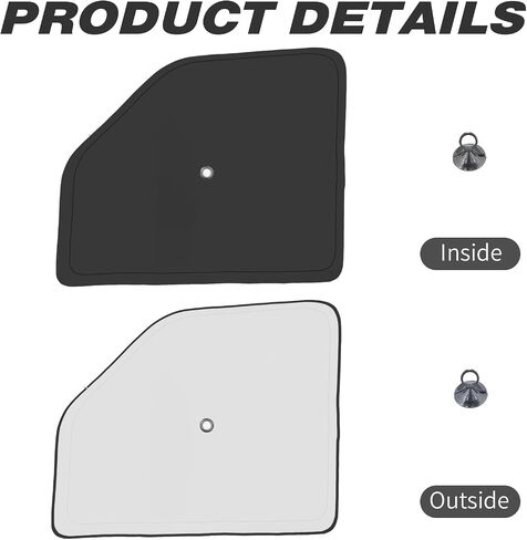 Front Side Window Sun Shade with Suction Cups for 1992-2025 Fo-rd E-Series E-150 E-250 E-350 E-450 Van Motorhome, Foldable Window Sunshade Sun Visor, Side Window Shades Blocks UV Rays Heat in Saudi Arabia