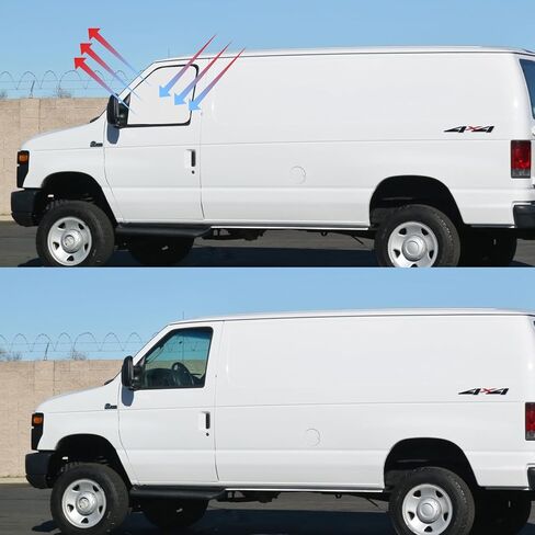 Front Side Window Sun Shade with Suction Cups for 1992-2025 Fo-rd E-Series E-150 E-250 E-350 E-450 Van Motorhome, Foldable Window Sunshade Sun Visor, Side Window Shades Blocks UV Rays Heat in Saudi Arabia