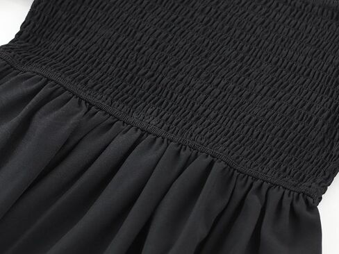 Girls Square Neck Dress Ruffled Puff Sleeve Smocked A Line Dresses 3-14 Years in Kuwait