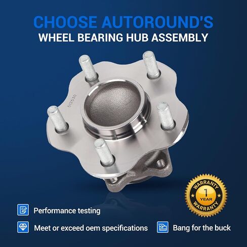 AutoRound 512530 مجموعة المحامل الخلفية محور مجموعة متوافقة مع Nissan Sentra 2013 2014 2015 2017 2017 2018 ، 5 lugs w/abs [حزمة 2] in Saudi Arabia