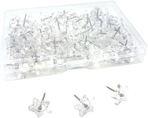 100 Pcs Plastic Star Thumb Tacks Push Pins Decorative Thumbtacks Cute Pushpins Cork Board Tacks Bulletin Board Tacks Map Tacks for Whiteboard Clear and Colorful in Saudi Arabia