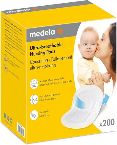 Medela Ultra-Thin Nursing Pads, Max Absorbency, 120 ct Individually Wrapped | Breathable, Hypoallergenic, Soft, For Sensitive Skin, Disposable, Everyday Breastfeeding Comfort in Saudi Arabia
