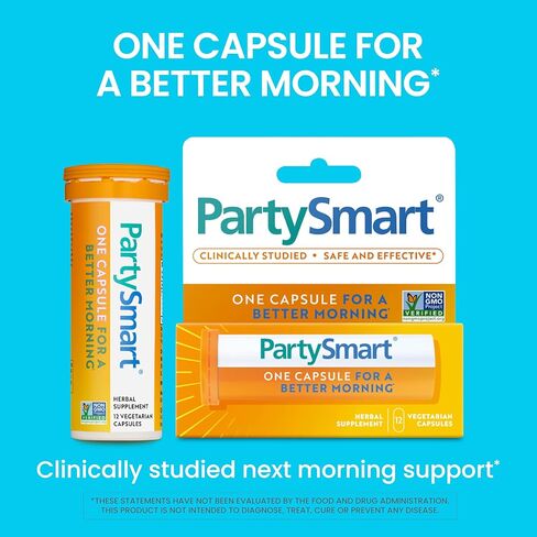 Himalaya PartySmart, One Capsule for a Better Morning, Plant-Based Liver Support for a Better Morning After Drinking, Clinically Studied, Non-GMO Project Verified, 28 Capsule Larger Size in Kuwait