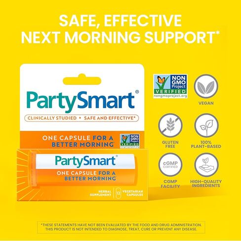 Himalaya PartySmart, One Capsule for a Better Morning, Plant-Based Liver Support for a Better Morning After Drinking, Clinically Studied, Non-GMO Project Verified, 28 Capsule Larger Size in Kuwait