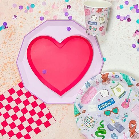 Hot Pink Checker Large Paper Napkins | Premium Party Table Decor, Birthday, Bachelorette, Valentine's Day | Happy Birthday Decorations, Lunch Napkins, 3-ply Paper, Pack of 20, 6.5" Folded in Kuwait