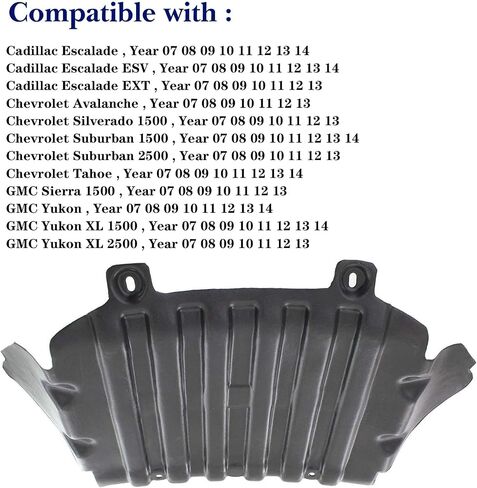 Front Engine Lower Splash Shield Guard Under Cover Compatible with 2007-2014 Chevrolet Silverado 1500 /GMC Sierra/Cadillac Escalade in Saudi Arabia
