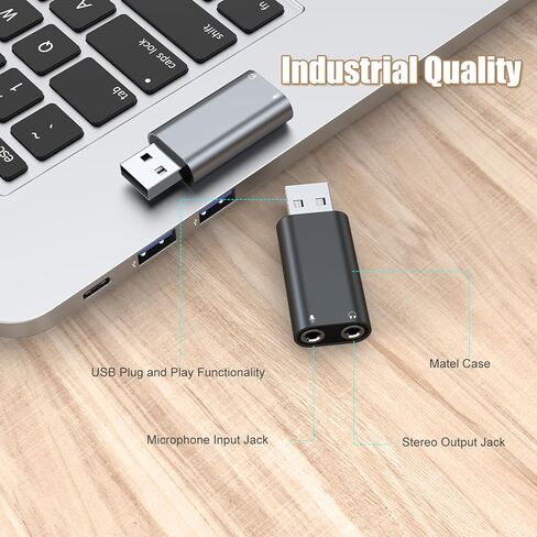 Pastall USB C to 3.5mm Audio Adapter, Typec to Aux Adapter,Typec Sound Card,Usbc to Headphone Jack Adapter for PS4/PS5/Headphone/Mac/Linux/Laptop/Desktops/Docking Station in Kuwait