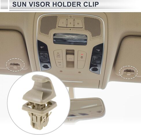 مقطع حامل Sun Visor to Toyota Camry Highlander Corolla Prius RAV4 Solara Matrix Sun Visor Retainer Clip Hook No.74348-06030 Plastic 1 PC Beige in Saudi Arabia