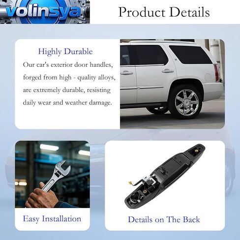 مقابض أبواب الكروم الخارجي ، 4 مساءً ، ركاب السائق الخلفي الأمامي متوافق مع Escalade ، Chevy Avalanche Silverado Silverado Tahoe ، GMC Sierra ، Yukon 2007-2014 ، OE# 20828258 ، 2273872222828237 in Kuwait