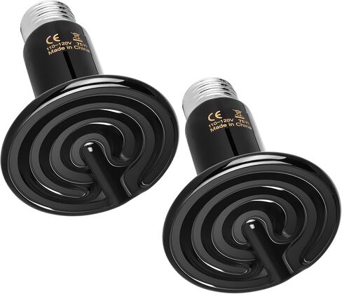 YSSOA 150W Reptile Heat Lamp, Ceramic No Light Emitting Heat Bulbs, Suitable for Snake/Lizard/Spider, Incubating Chicken and Plant Growth, 2 Pack in Kuwait