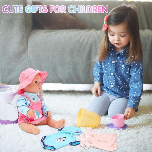 Miunana 13-16 بوصة دمية طفل ملابس الغابة استكشاف الدعاوى 3pcs مع القمة والسرطان والقبعة لمدة 15 بوصة فتاة دمية لمدة 3 سنوات دمية الطفل بذلة بذلة in Kuwait