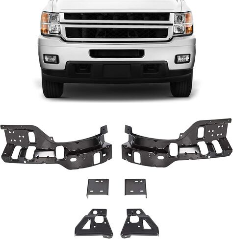 ecotric 6pcs أقواس المصد الأمامية متوافقة مع 2011-2014 Silverado 2500HD 3500 BAR INNER BARCE INNER SET LH RH REST FOR GM1062100 GM1063100 GM1062101 GM1063101 GM106193 GM1067193 in Saudi Arabia