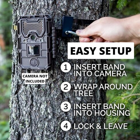 Trail Camera Lock by Guardian - Game Cam Tree Mount Holder Accessory and Heavy Duty Metal Security Locking Strap to Replace Lockbox and Reduce Theft (48 inch) (Maxx (Block 2X Bigger)) in Saudi Arabia