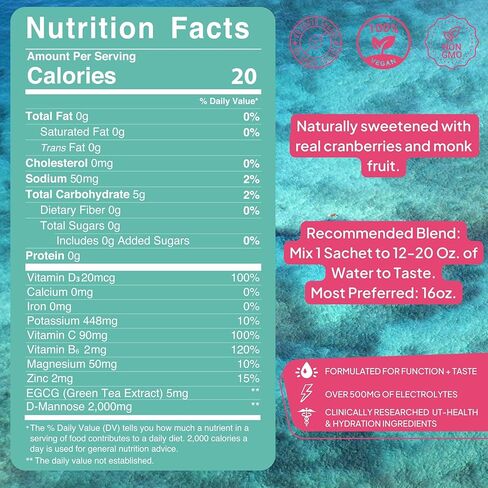 rhythm Girl, Bye Fast-Acting 18 ct. Tropical-Flavored Keto UTI Relief & Defense + Rapid Hydration Urinary Tract Health Drink Mix | pH Balancing | Workout & Intimacy | Essential Intermittent Fasting in Kuwait