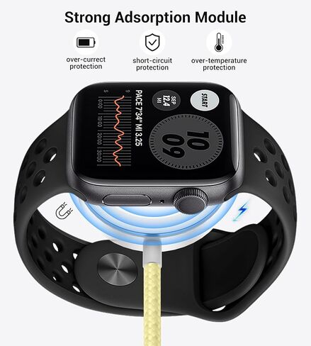 كابل Temdan 3 في 2 USB C لشاحن Apple Watch iPhone 16 Charger/Type C/Lightning Nylon مضفر متعدد كابل شحن أساسيات السفر متوافق مع iWatch Ultra/SE/10-1&iPhone 16/15/14/13/12-4FT in Kuwait