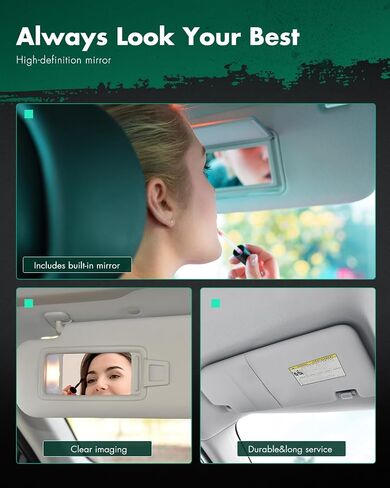SCITOO Car Sun Visor Assbembly With Mirror Fit For 2009-2014 For Acura For TL,2008-2012 For Honda For Accord Beige With Sunroof(Left Driver Side) in Saudi Arabia