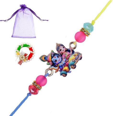 Rakhi for Brother Bhai Bhaiya Bhatija Raksha Bandhan Gift Rakhi Thread Single Rakhi with Roli Chawal Gift Pack in Saudi Arabia