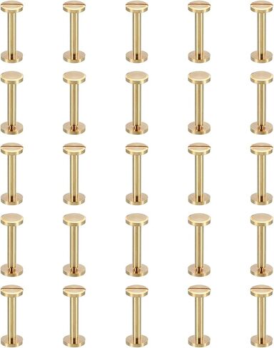 PATIKIL M4x12mm Chicago Screws, 25 Sets Brass Chicago Screw Slotted Binding Post Screw Rivets for Leather Belt Scrapbook Photo Albums, Bronze in Saudi Arabia