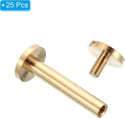 PATIKIL M4x12mm Chicago Screws, 25 Sets Brass Chicago Screw Slotted Binding Post Screw Rivets for Leather Belt Scrapbook Photo Albums, Bronze in Saudi Arabia