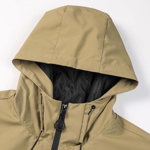 Men's Solid Zip Up Drawstring Pocket Hooded Jacket,Regular Fit Casual Long Sleeve Outerwear in Saudi Arabia