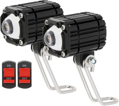 WANKANCE TOWERANCE MOTIONCELE SPOTCILIARY SPOTLIGHT FOG LIGHT ، 32W WHITE 4 MODE 4 MODE SUPER BRIGHT LED ضوء قيادة مع التبديل ، 6500K 9V-85V (أحمر) (أحمر) in Saudi Arabia