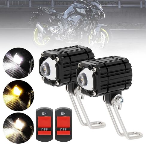 WANKANCE TOWERANCE MOTIONCELE SPOTCILIARY SPOTLIGHT FOG LIGHT ، 32W WHITE 4 MODE 4 MODE SUPER BRIGHT LED ضوء قيادة مع التبديل ، 6500K 9V-85V (أحمر) (أحمر) in Saudi Arabia