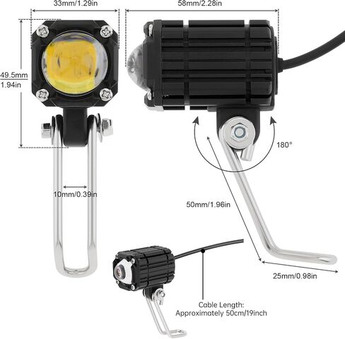 WANKANCE TOWERANCE MOTIONCELE SPOTCILIARY SPOTLIGHT FOG LIGHT ، 32W WHITE 4 MODE 4 MODE SUPER BRIGHT LED ضوء قيادة مع التبديل ، 6500K 9V-85V (أحمر) (أحمر) in Saudi Arabia