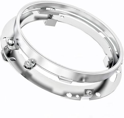 حلقة مصباح مستدير 7 بوصة متوافقة مع هارلي ديفيدسون سويتشات ، رود كينج ، شارع انزلاق ، Electra Glide Bracket Bracket Chrome in Kuwait