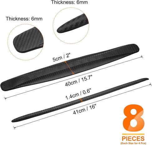 Harfington 8pcs Car Car Pumper Strip Strip anti-jollision anti-scratch pumper protector trim Universal Front and الخلفي واقي زاوية للسيارات SUV Pickup Truck ، Black in Saudi Arabia
