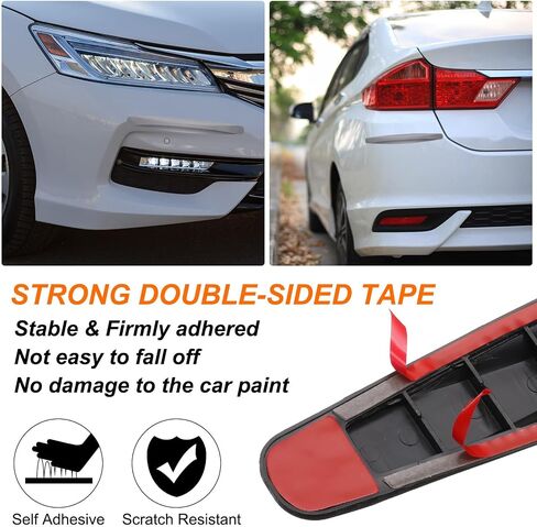 Harfington 8pcs Car Car Pumper Strip Strip anti-jollision anti-scratch pumper protector trim Universal Front and الخلفي واقي زاوية للسيارات SUV Pickup Truck ، Black in Saudi Arabia