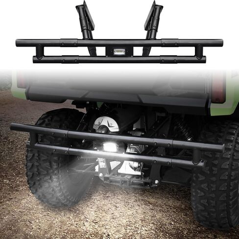 Sautvs المصد الخلفي مع ضوء LED ل Honda Pioneer 520 2021-2025 ، واقي واقي الفرشاة الخلفية من الفولاذ الأسود مع ضوء لهجة LED ل Honda Pioneer 520 الملحقات in Saudi Arabia