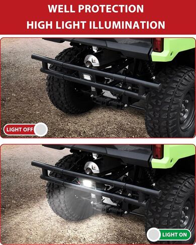 Sautvs المصد الخلفي مع ضوء LED ل Honda Pioneer 520 2021-2025 ، واقي واقي الفرشاة الخلفية من الفولاذ الأسود مع ضوء لهجة LED ل Honda Pioneer 520 الملحقات in Saudi Arabia