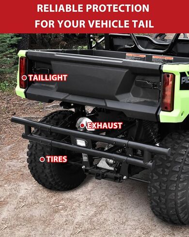 Sautvs المصد الخلفي مع ضوء LED ل Honda Pioneer 520 2021-2025 ، واقي واقي الفرشاة الخلفية من الفولاذ الأسود مع ضوء لهجة LED ل Honda Pioneer 520 الملحقات in Saudi Arabia