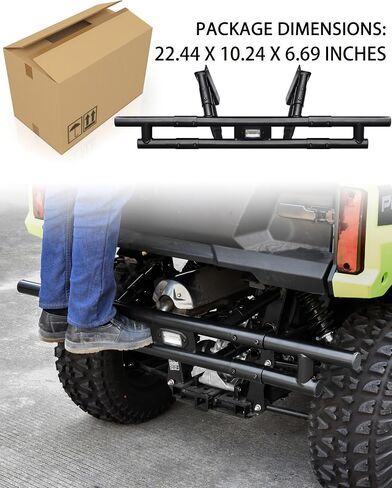 Sautvs المصد الخلفي مع ضوء LED ل Honda Pioneer 520 2021-2025 ، واقي واقي الفرشاة الخلفية من الفولاذ الأسود مع ضوء لهجة LED ل Honda Pioneer 520 الملحقات in Saudi Arabia