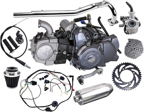 مجموعة كاملة من محرك Lifan 125cc للمحرك شبه السكتة الدماغية مع مجموعة مسننة سلسلة كربن الأسلاك للدراجة Trail CT70 90 110 125 دراجة ترابية ترايك in Kuwait