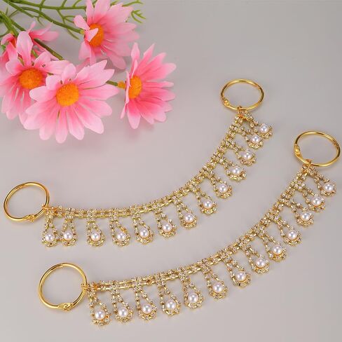 24 PCS Pearl Glitter Shoe Charms ، Bling Shoe Charms Designer Decoration ، وسلاسل الأحذية ، وملحقات الأحذية ، وأحجار الراين ، لؤلؤة DIY للنساء الحفلات هدايا عيد ميلاد in Kuwait