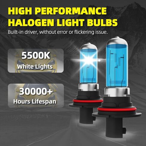 Headlight Bulbs Fit For Dodge Ram 1994-2007, 9007 High Low Dual Beam Combo, Super Bright 5500K White Light High Performance Halogen Light Bulbs, 2PCS in Saudi Arabia