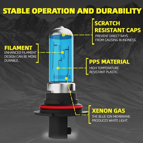 Headlight Bulbs Fit For Dodge Ram 1994-2007, 9007 High Low Dual Beam Combo, Super Bright 5500K White Light High Performance Halogen Light Bulbs, 2PCS in Saudi Arabia